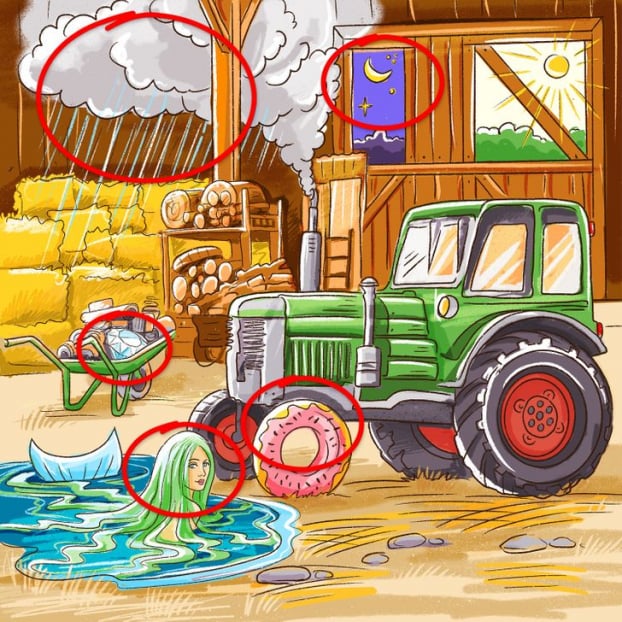 Câu đố: Tìm tất cả các chi tiết sai trong 5 bức tranh 9