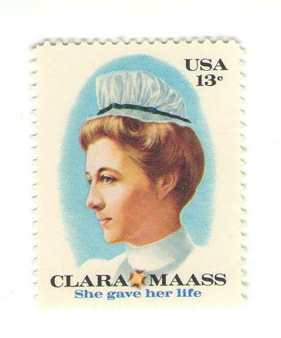 Hình ảnh Clara xuất hiện trên tem thư với dòng chữ Clara Maass - người hy sinh mạng sống của mình. Ảnh: Etsy 